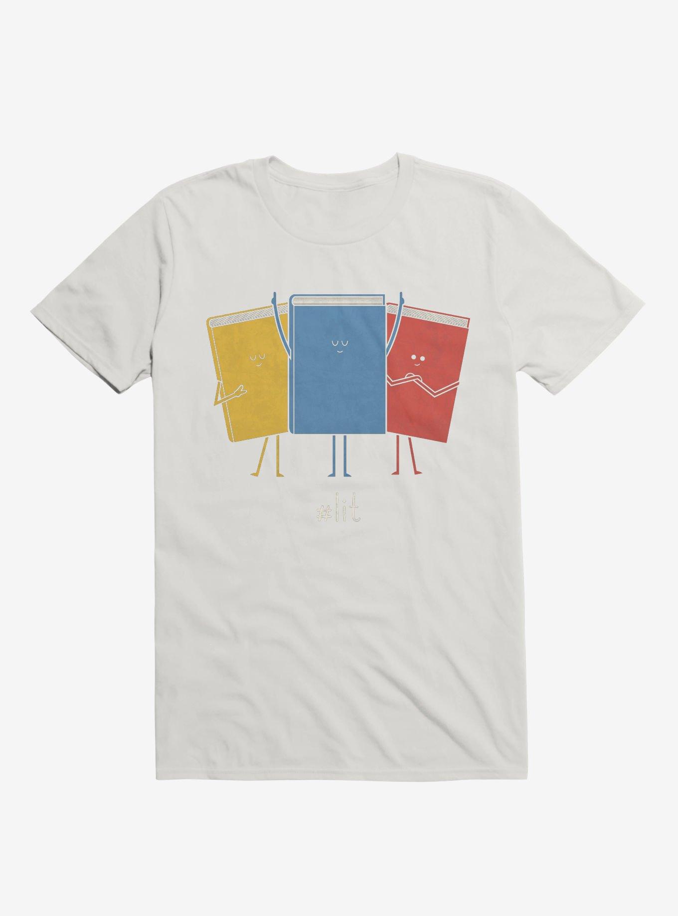 #Lit Books White T-Shirt, WHITE, hi-res