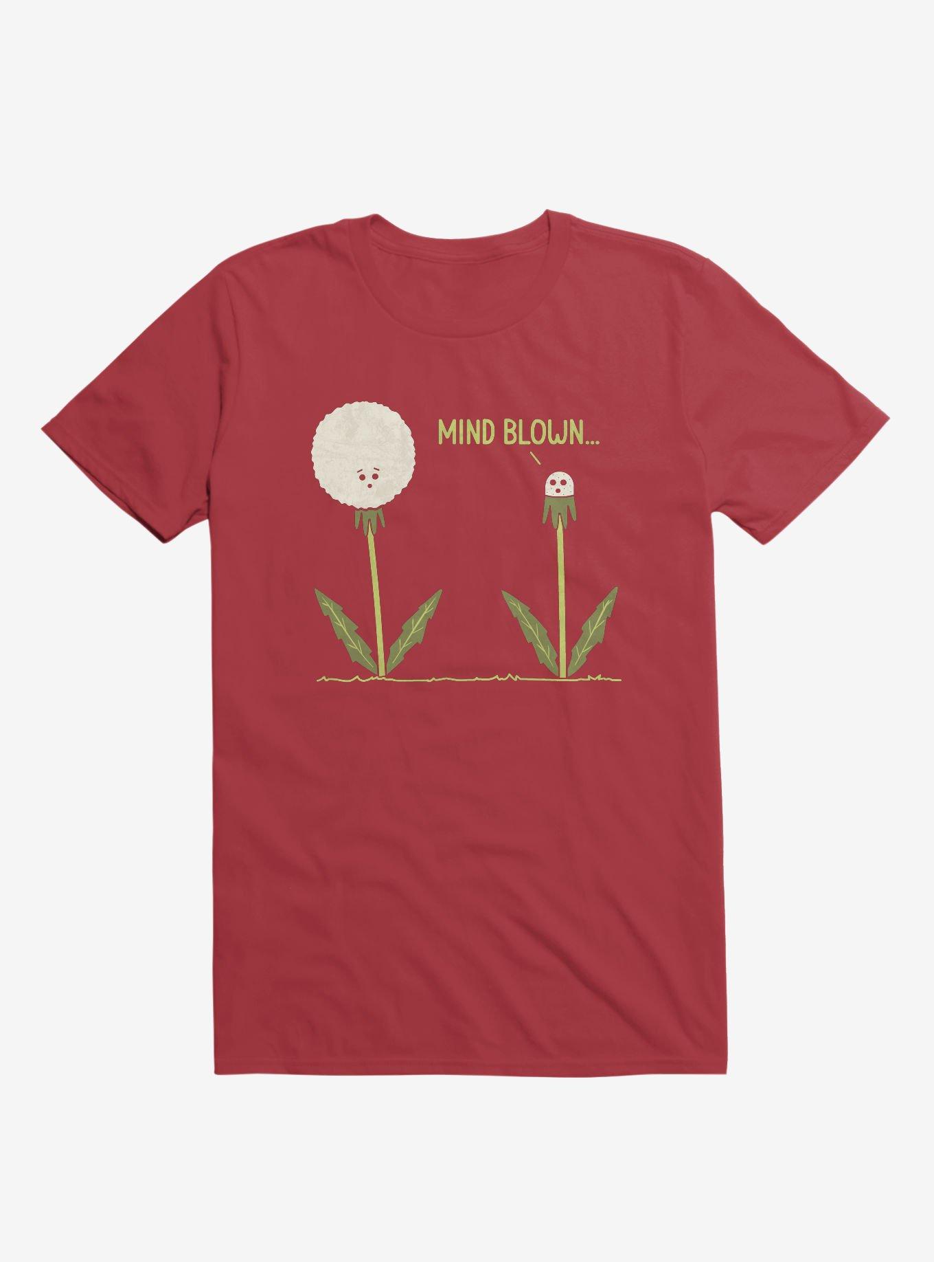 Mind Blown... Dandelion Red T-Shirt, RED, hi-res