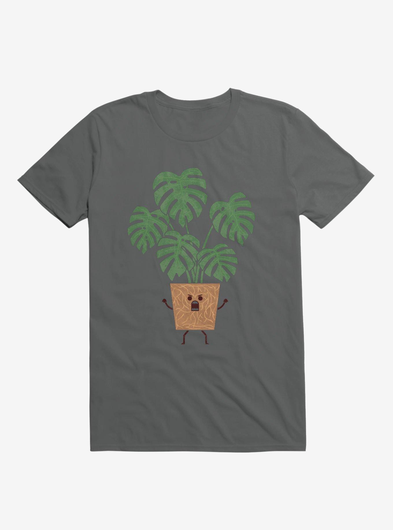 Monstera House Plant Charcoal Grey T-Shirt, CHARCOAL, hi-res