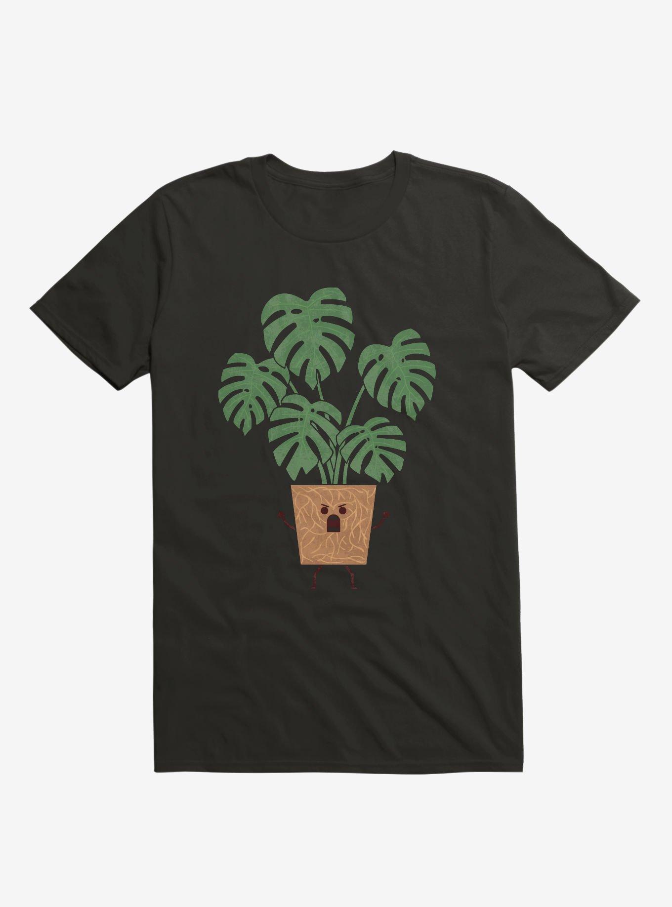 Monstera House Plant Black T-Shirt, BLACK, hi-res