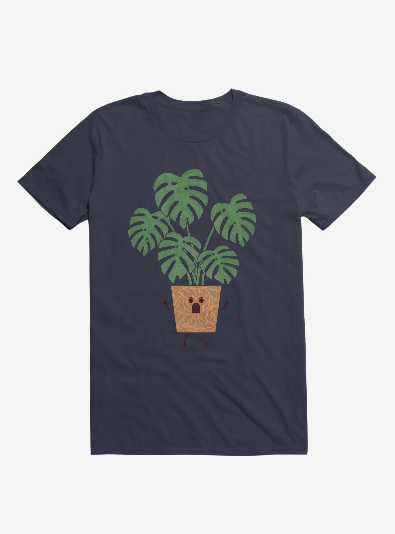 Monstera House Plant Navy Blue T-Shirt