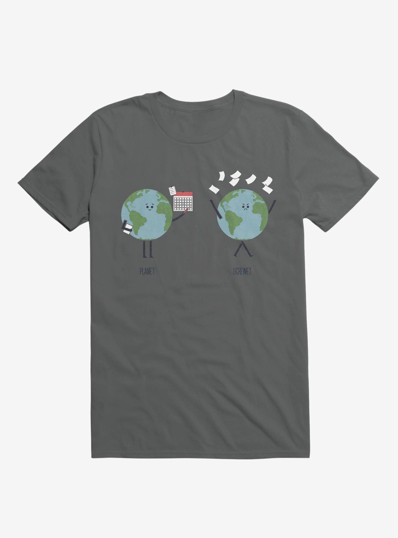 Opposites Planet Screwet Charcoal Grey T-Shirt, CHARCOAL, hi-res