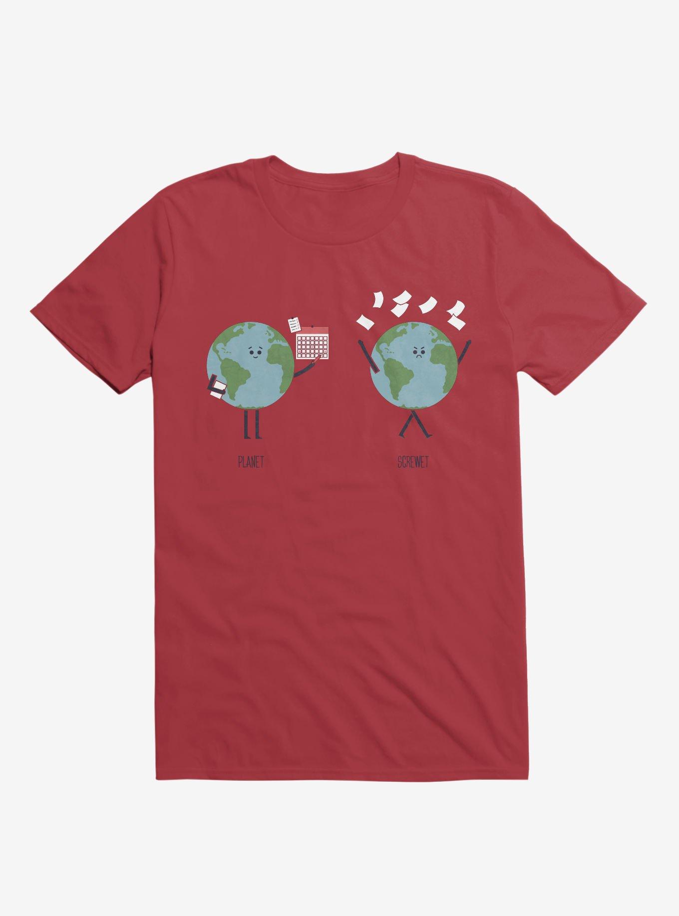 Opposites Planet Screwet Red T-Shirt, RED, hi-res