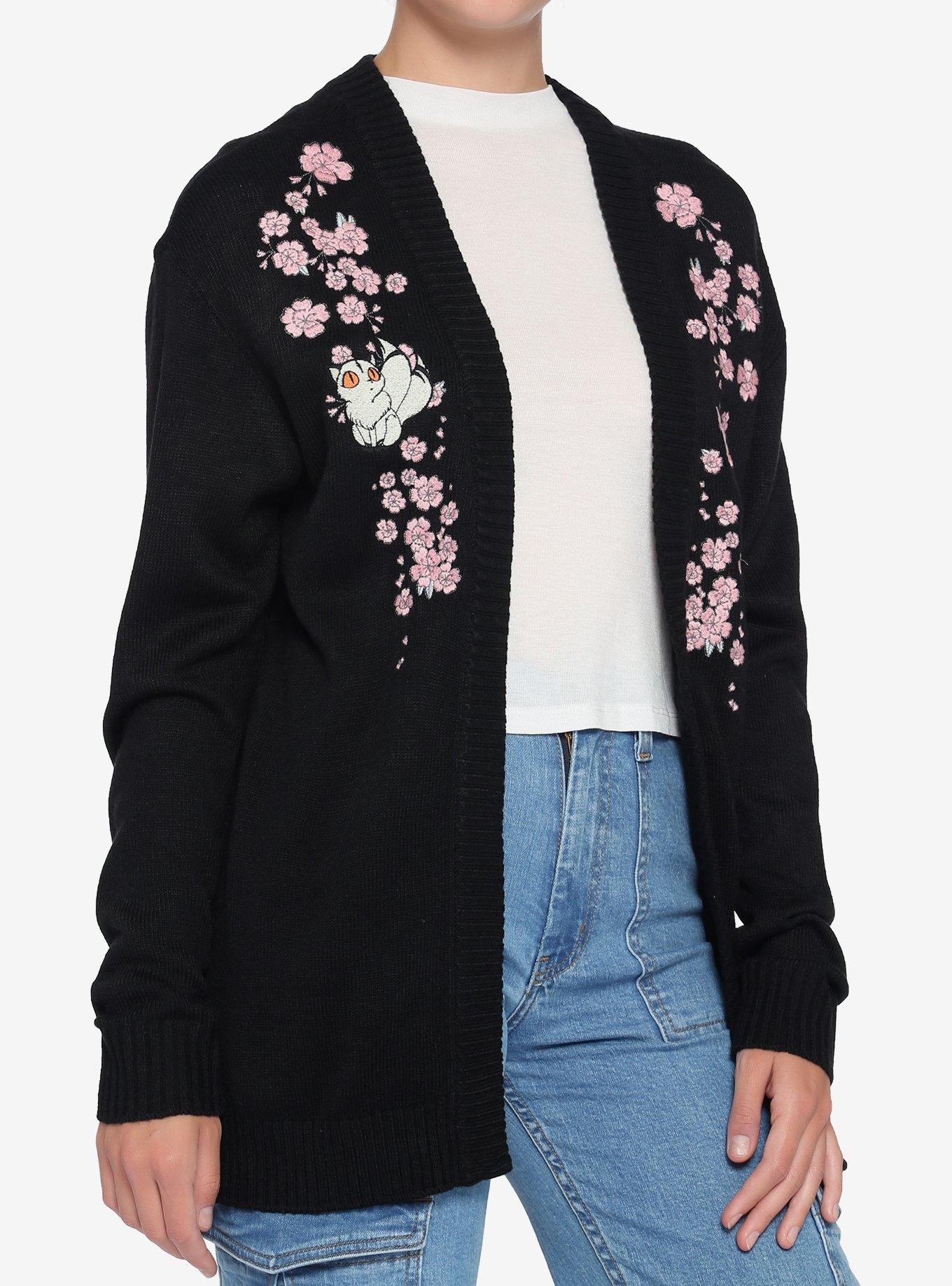 InuYasha Kirara Cherry Blossom Girls Cardigan, MULTI, hi-res