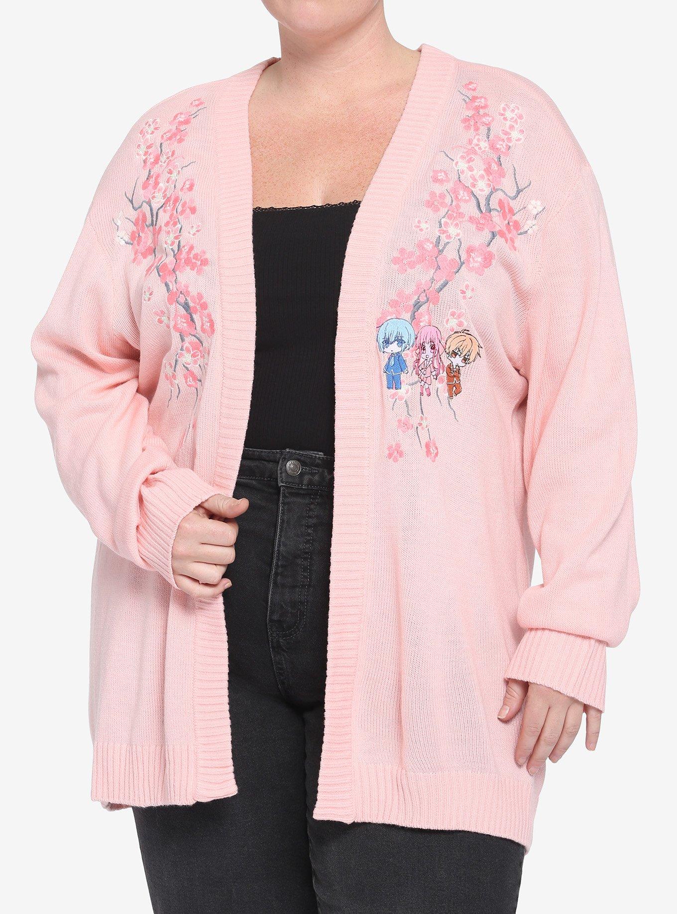 Fruits Basket Floral Girls Cardigan Plus Size, MULTI, hi-res