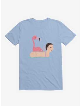Flamingo On Human Floatie Light Blue T-Shirt, , hi-res
