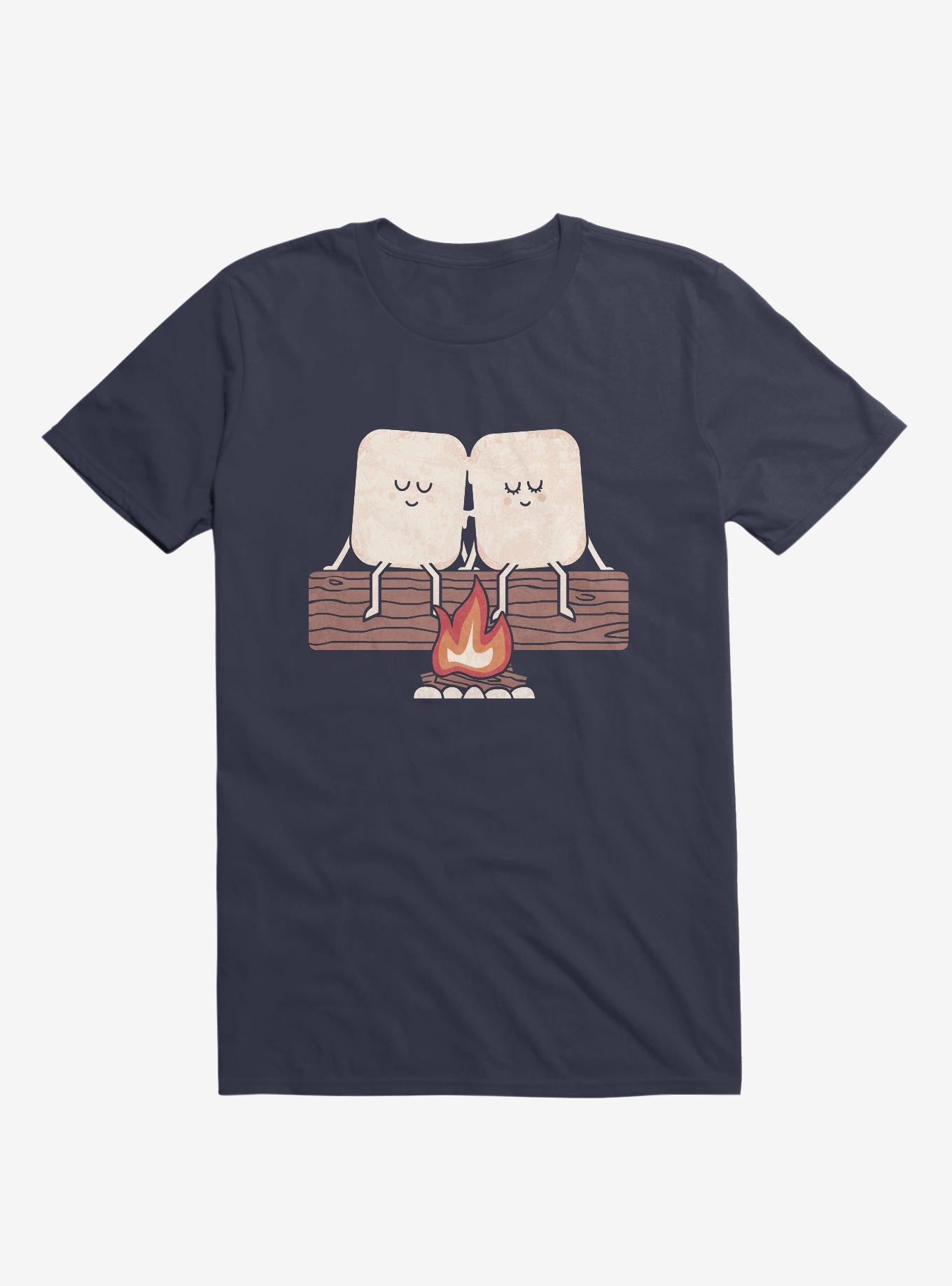 I Melt With You Marshmallows Navy Blue T-Shirt, NAVY, hi-res