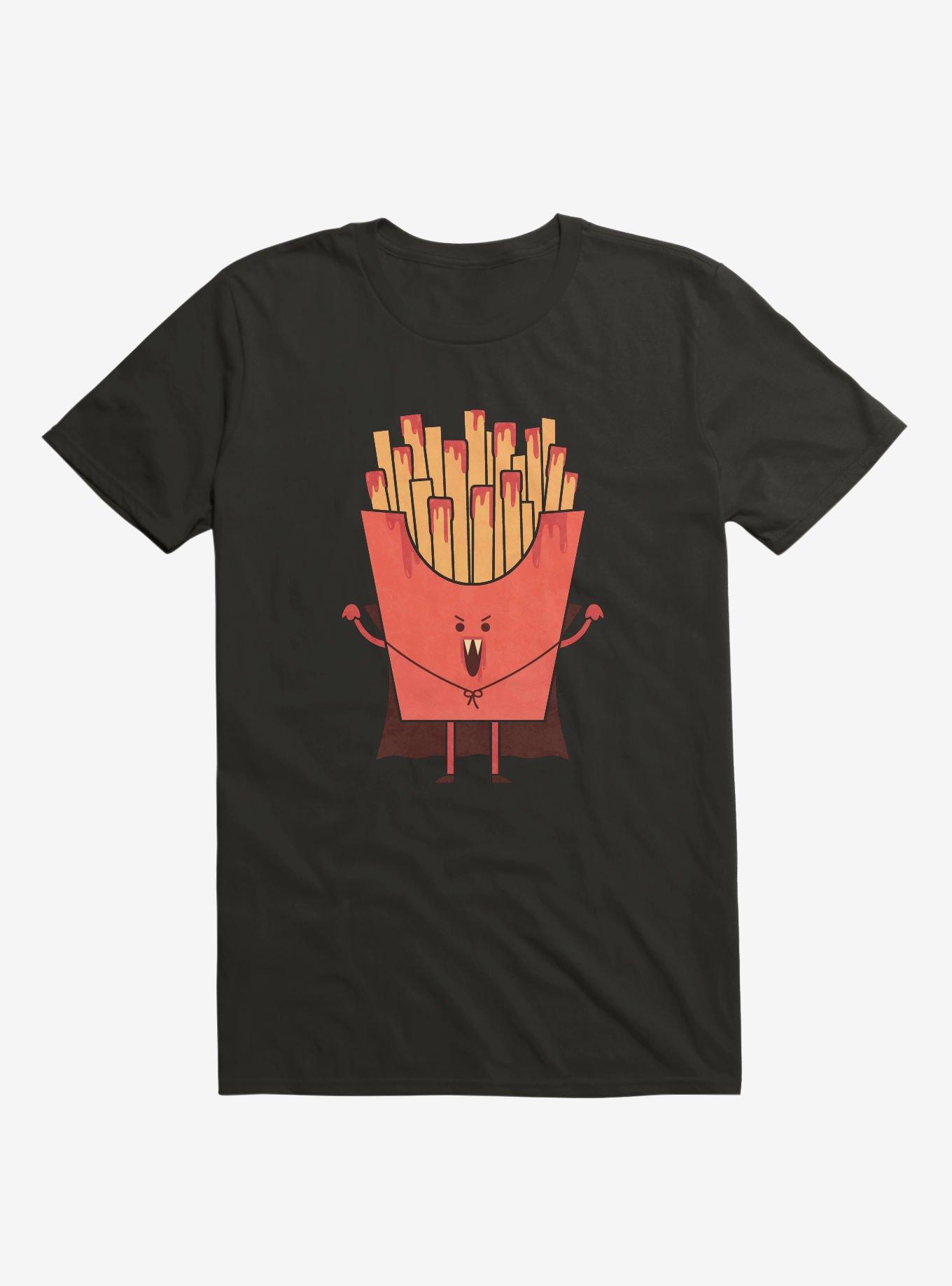 Nospotatu Vampire Fries Black T-Shirt, BLACK, hi-res