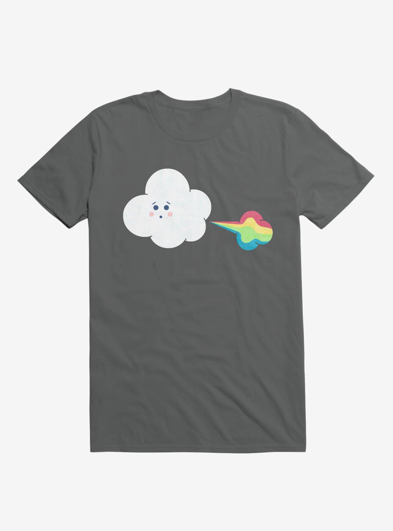 THRDLESS Cloud Oops Rainbow Charcoal Grey T-Shirt