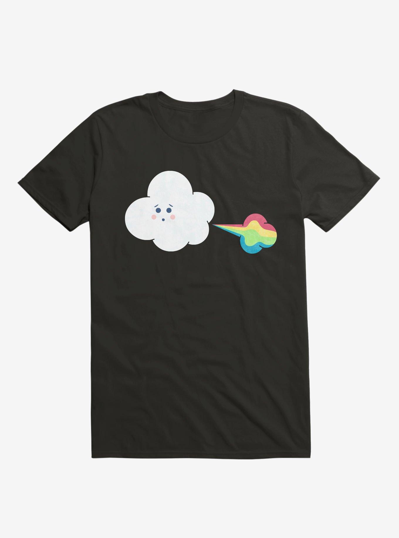 THRDLESS Cloud Oops Rainbow Black T-Shirt
