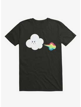 Cloud Oops Rainbow Black T-Shirt, , hi-res