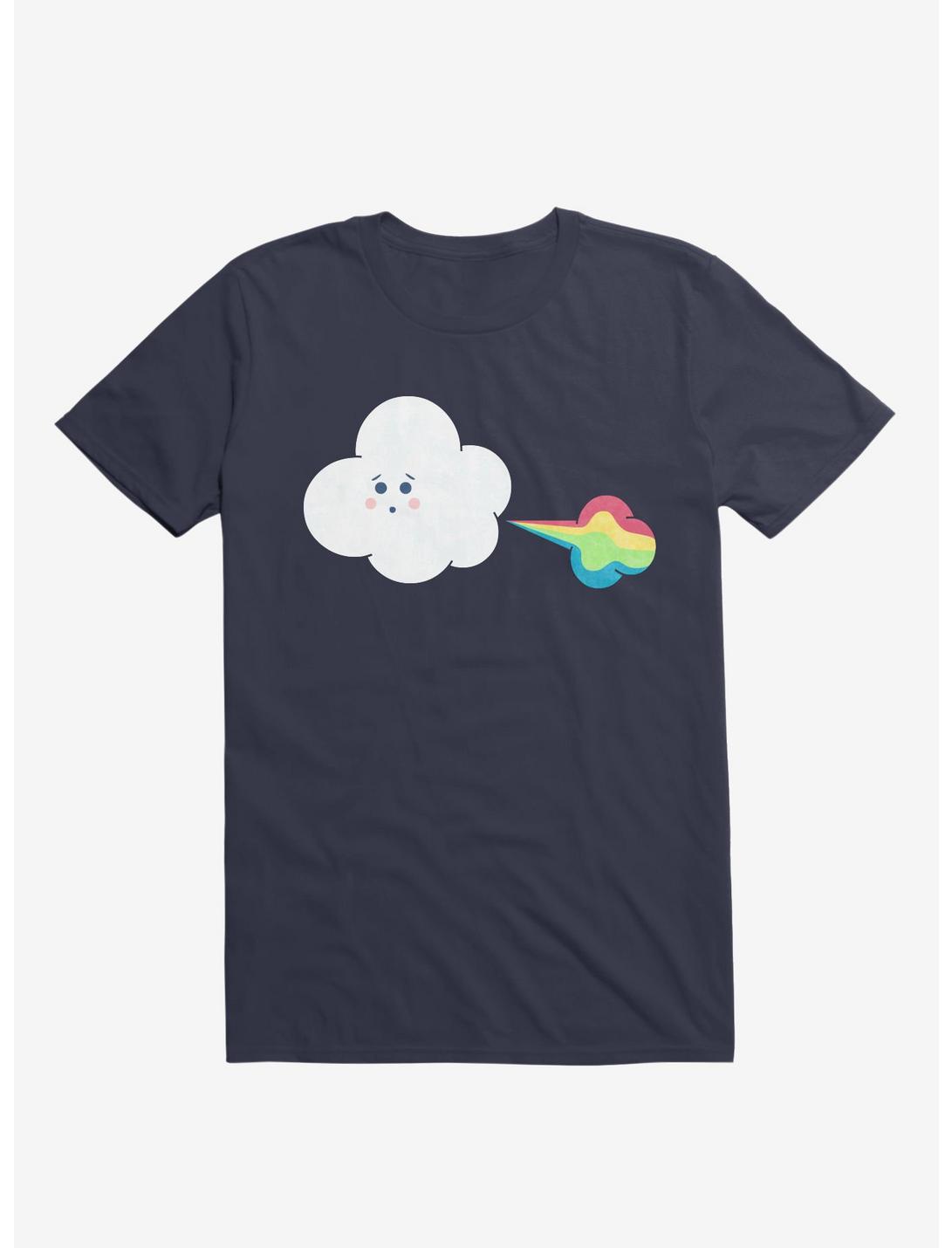 Cloud Oops Rainbow Navy Blue T-Shirt, NAVY, hi-res
