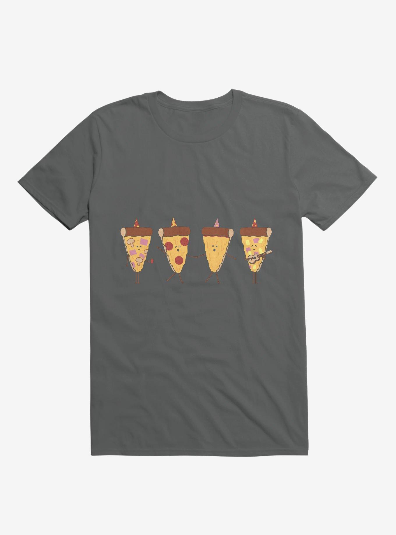 Pizza Slice Party Charcoal Grey T-Shirt, CHARCOAL, hi-res