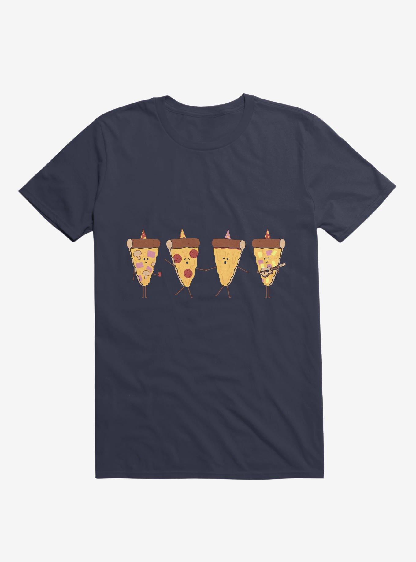 Pizza Slice Party Navy Blue T-Shirt, , hi-res