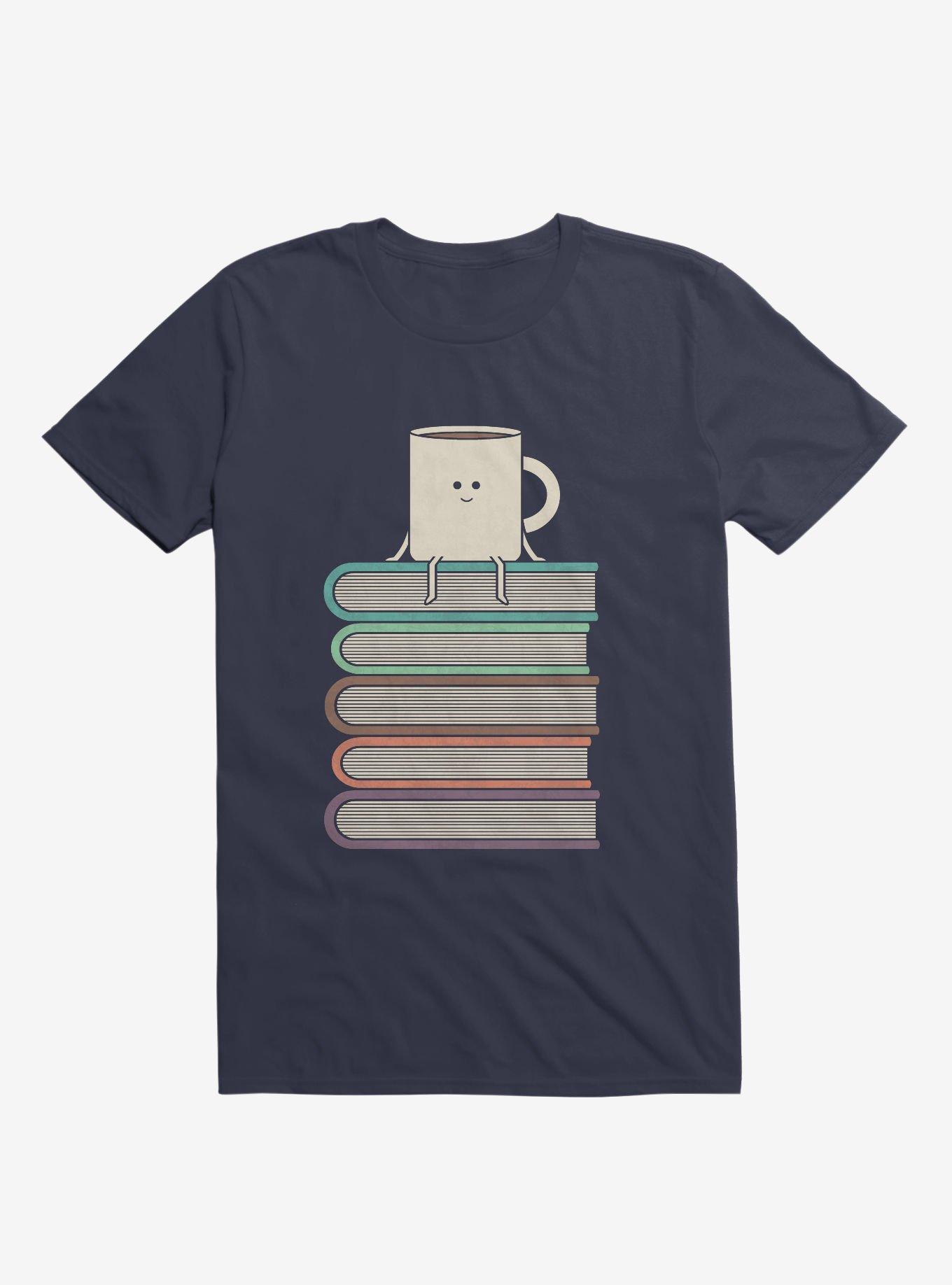 Top Of The World Cup On Books Navy Blue T-Shirt, NAVY, hi-res