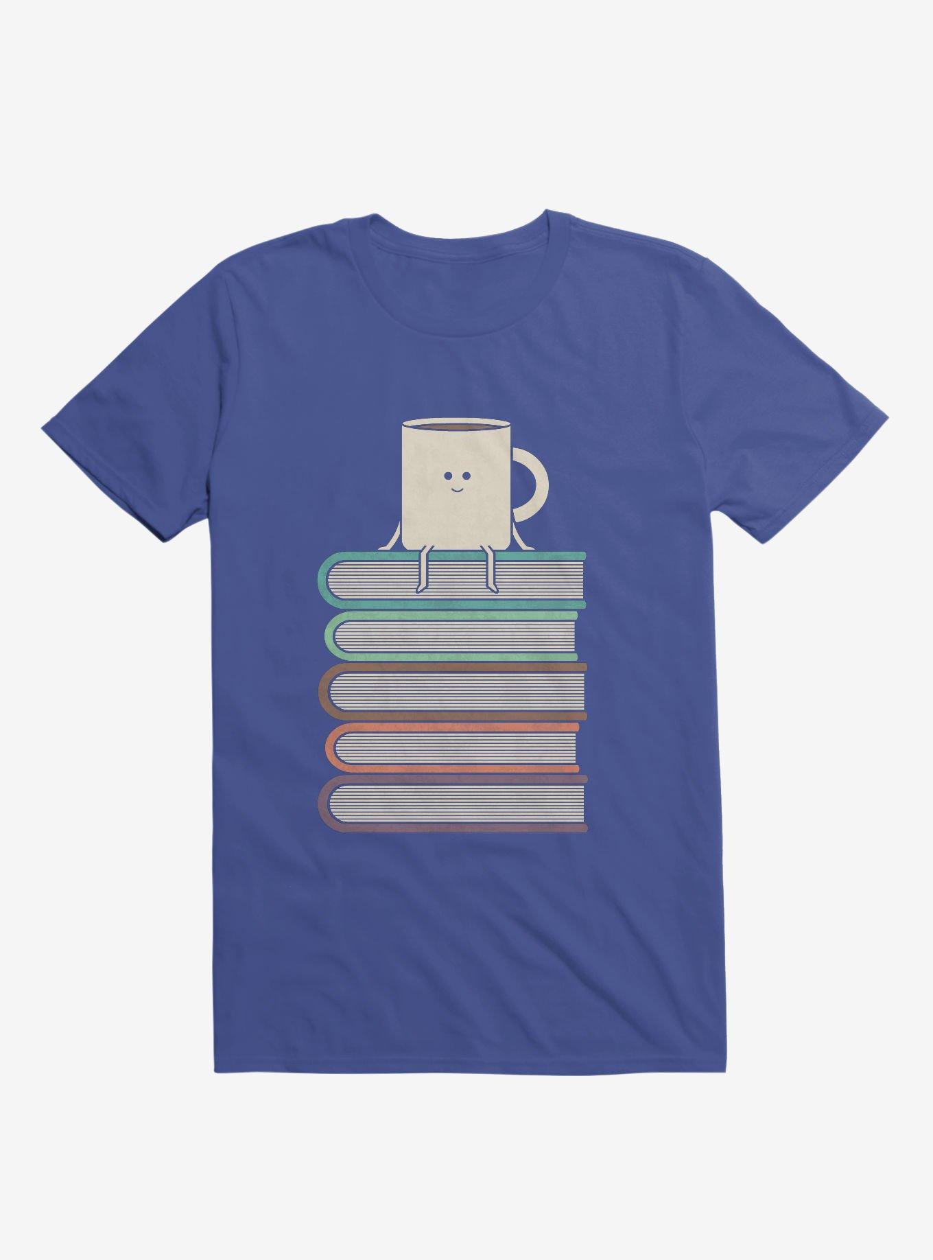 Top Of The World Cup On Books Royal Blue T-Shirt