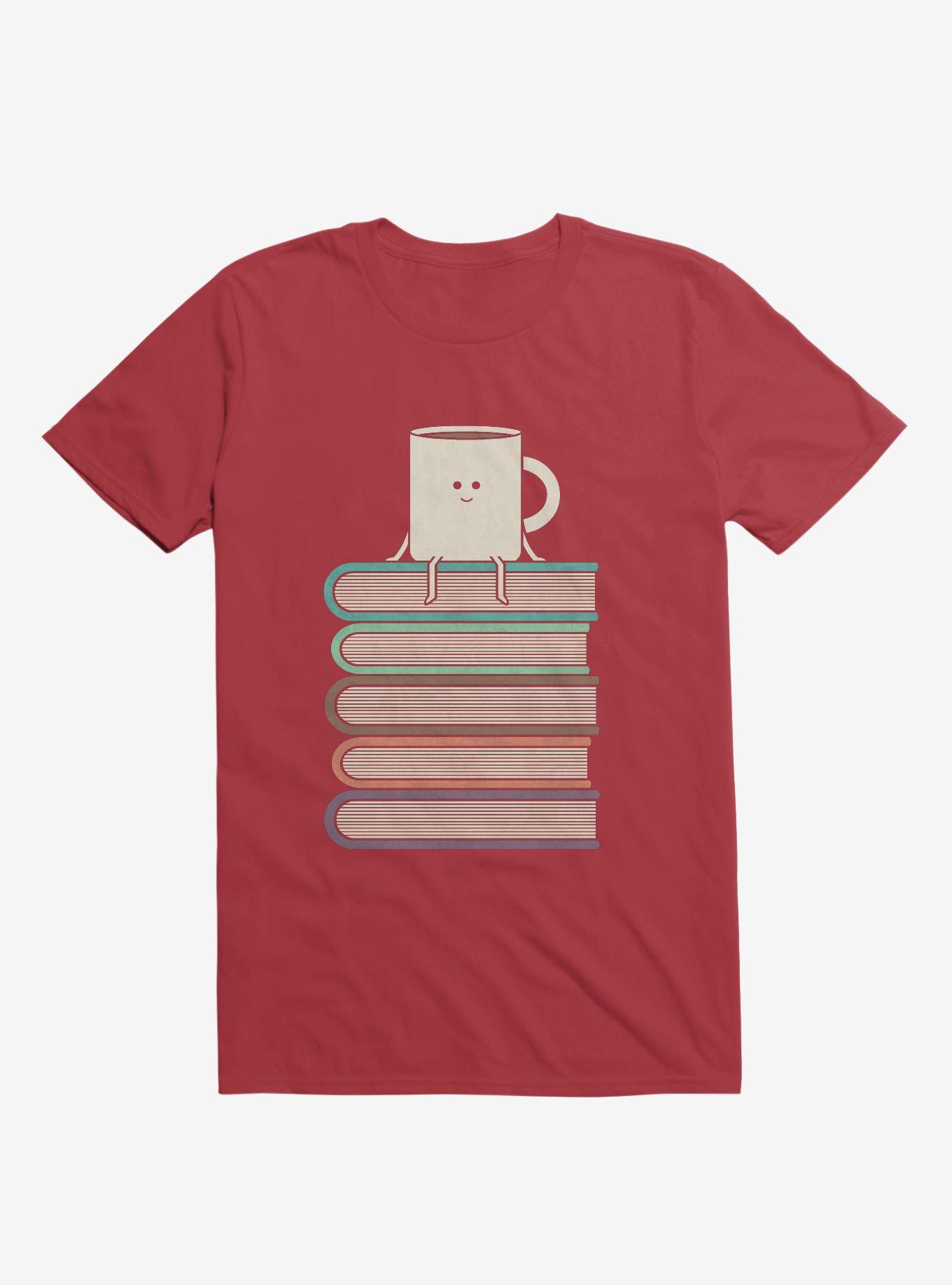 Top Of The World Cup On Books Red T-Shirt, RED, hi-res