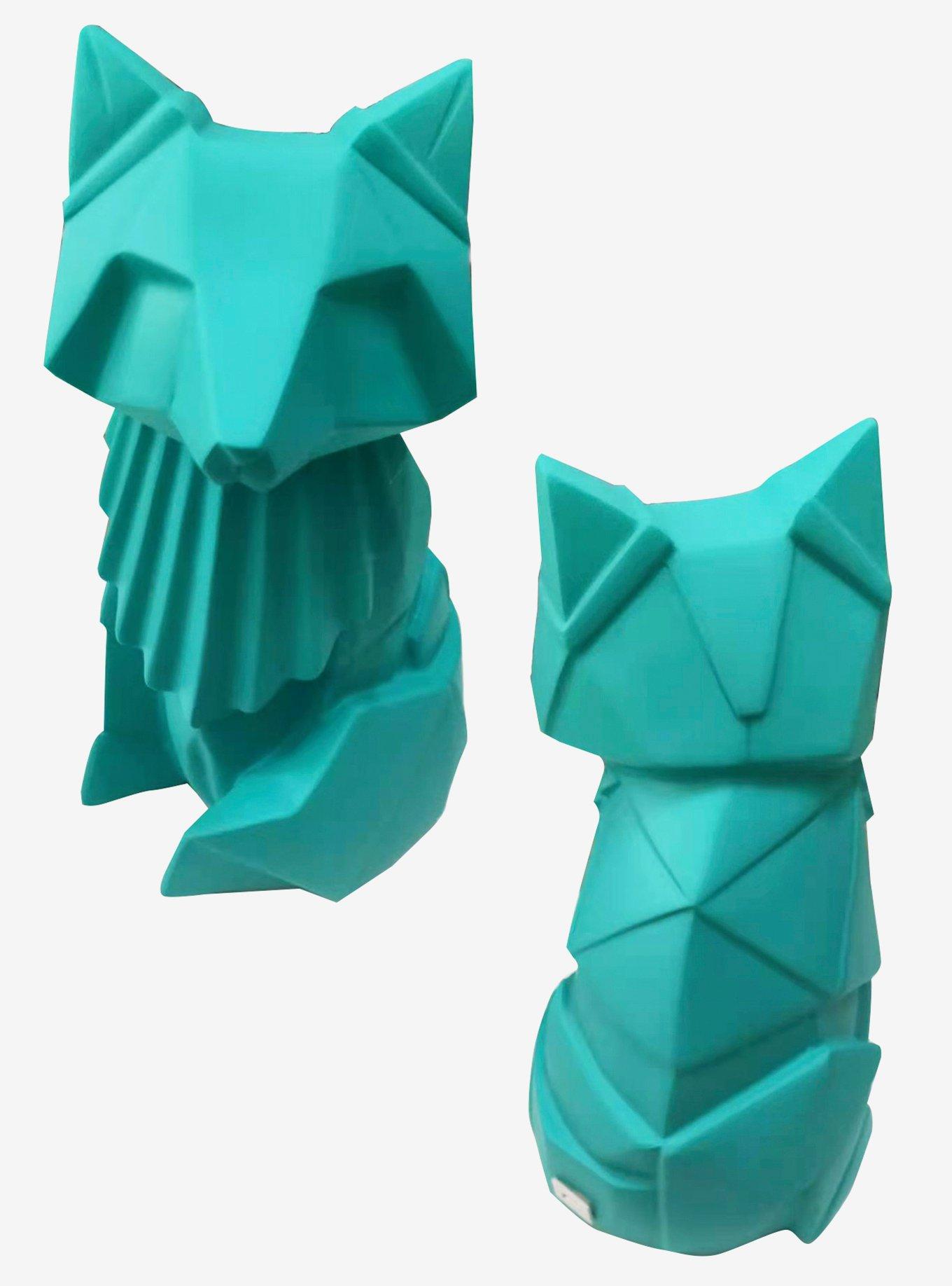 Geometric Fox Plastic Teal Mood Light, , hi-res