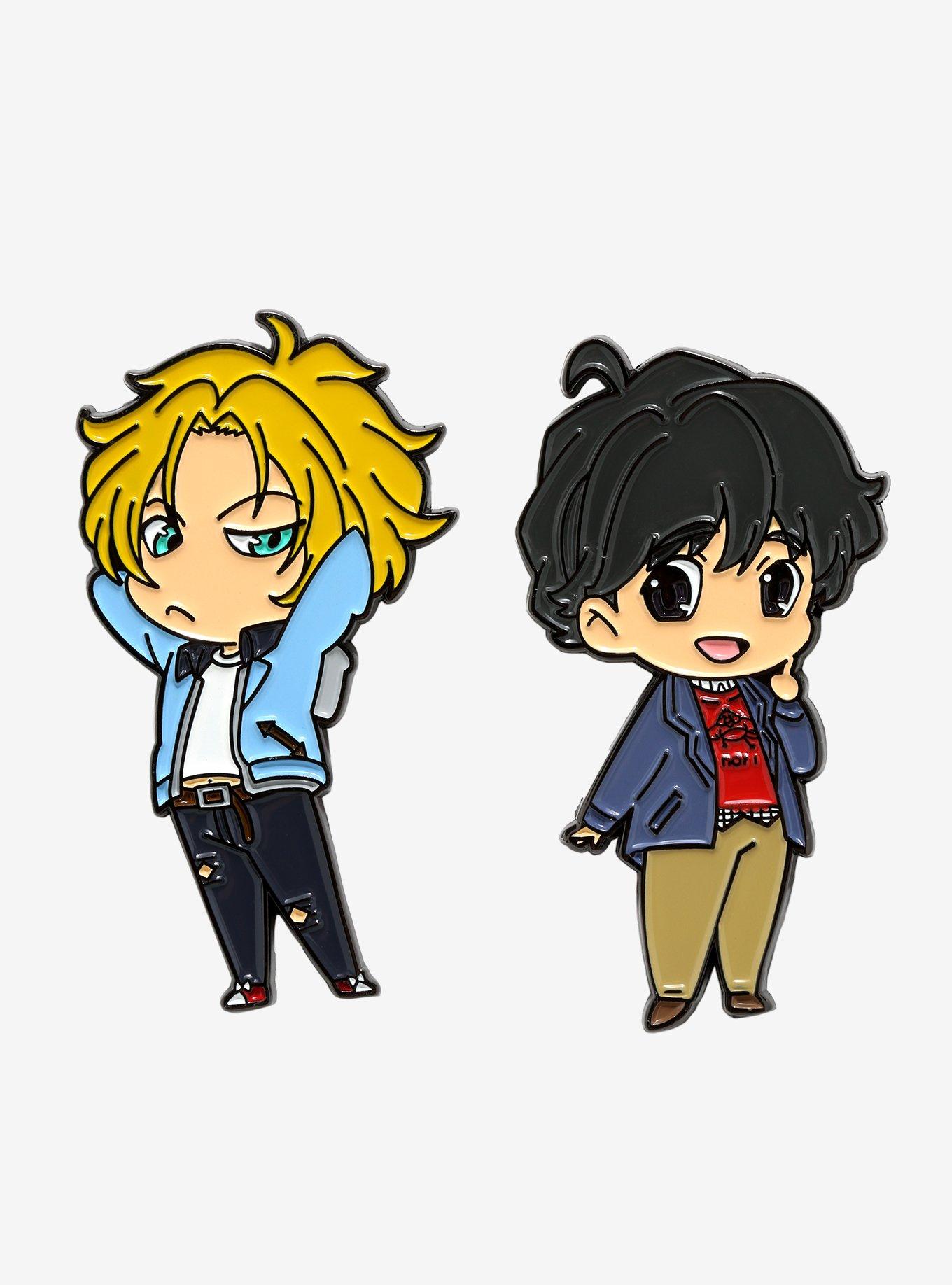Banana Fish Ash & Eiji Chibi Enamel Pin Set Hot Topic
