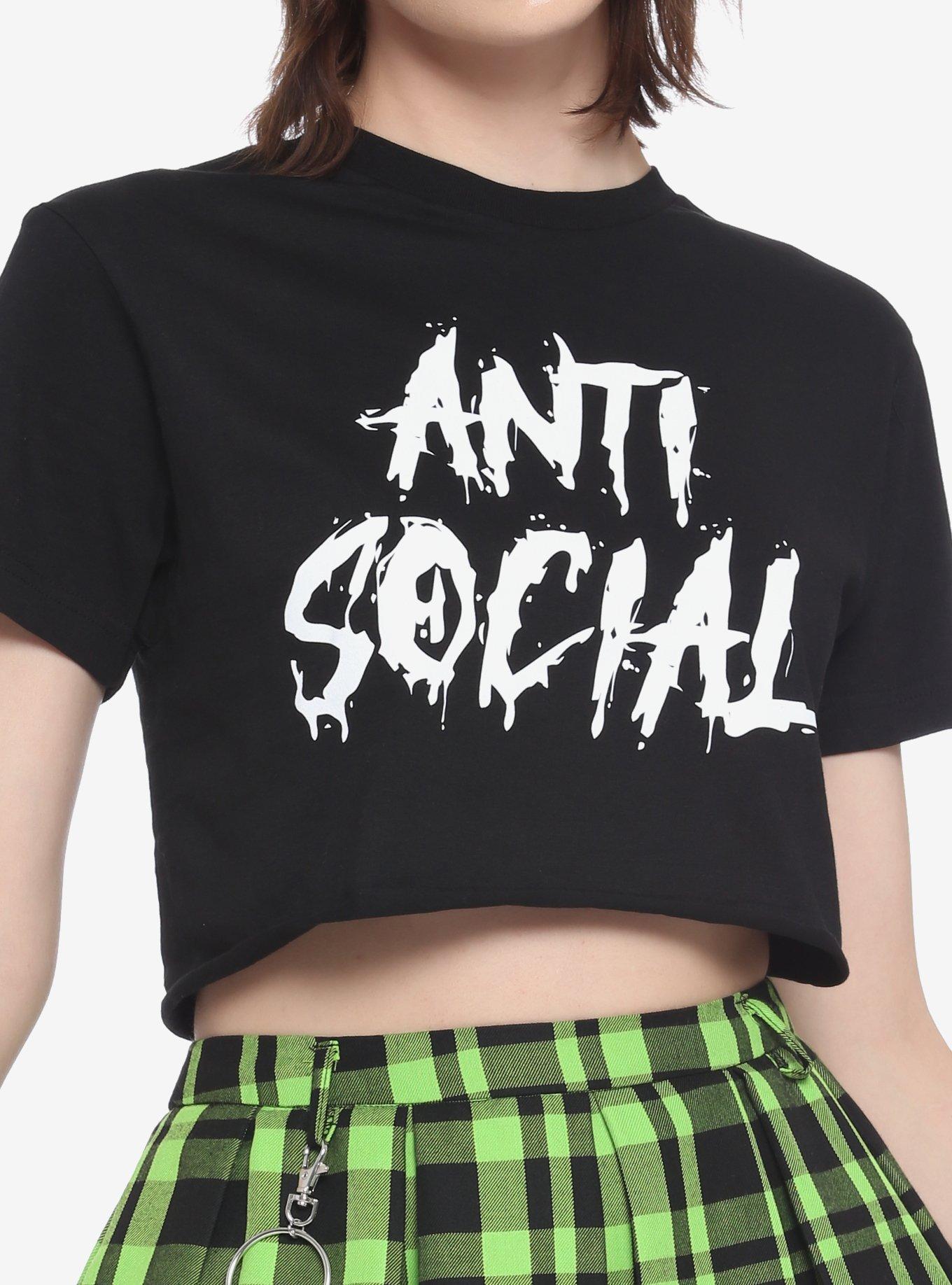 Anti Social Girls Crop T-Shirt, MULTI, hi-res