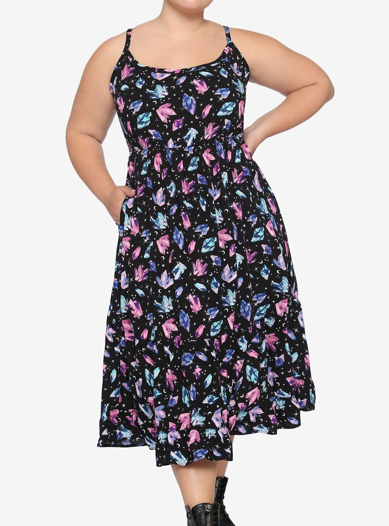 Crystal Tiered Midi Dress Plus Size