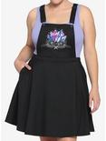Watercolor Crystal Embroidered Skirtall Plus Size, BLACK, hi-res