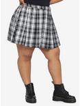 Black & White Plaid O-Ring Chain Skirt Plus Size, PLAID - MULTI, hi-res