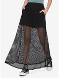 Mesh Maxi Black Overlay Skirt, BLACK, hi-res