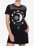 Sun & Moon Mesh T-Shirt Dress, BLACK, hi-res