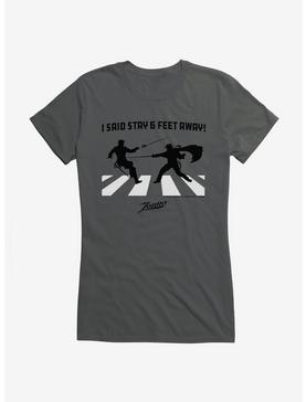 Zorro Six Feet Away Girls T-Shirt, CHARCOAL, hi-res