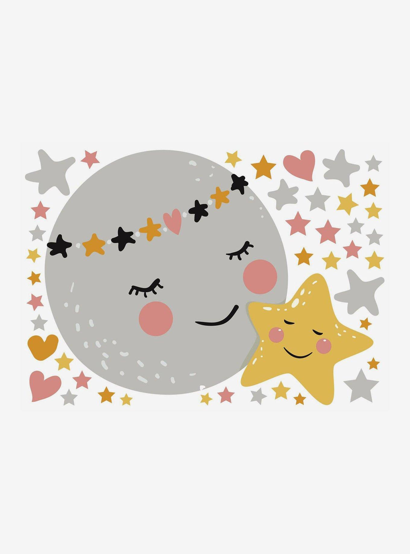 Moon And Star Peel And Stick Giant Wall Decals, , hi-res