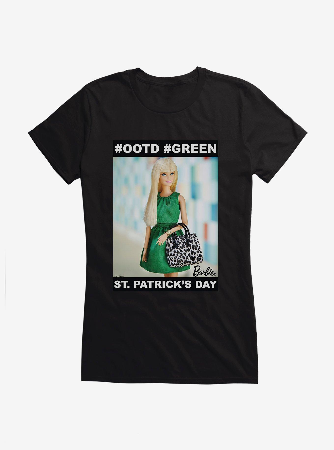 Barbie St. Patrick's Day #OOTD #GREEN Girls T-Shirt, BLACK, hi-res