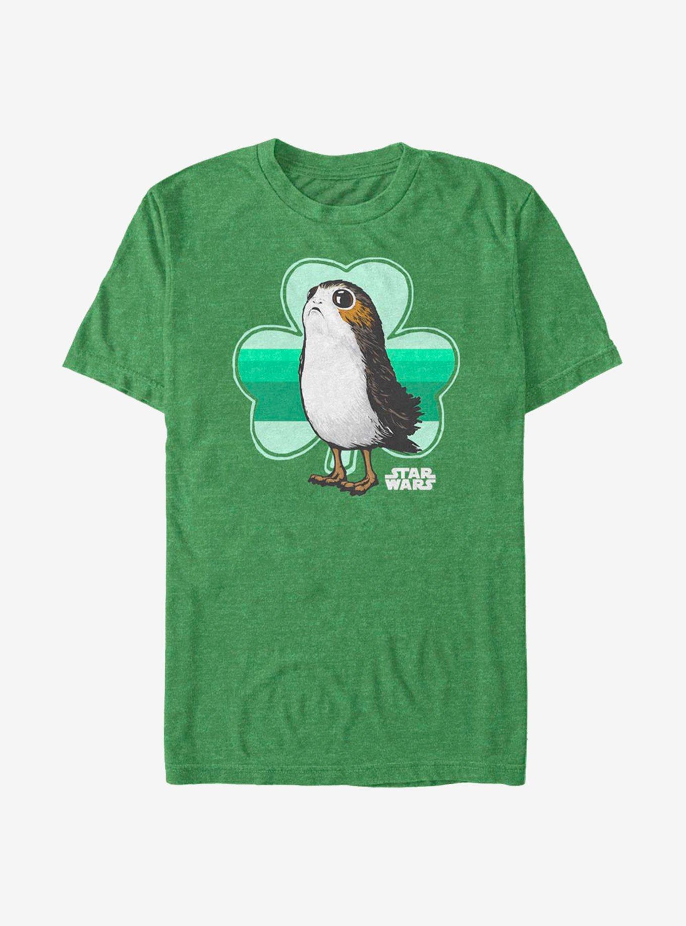 Star Wars Eipisode VIII The Last Jedi Porg Clover T-Shirt, KEL HTR, hi-res