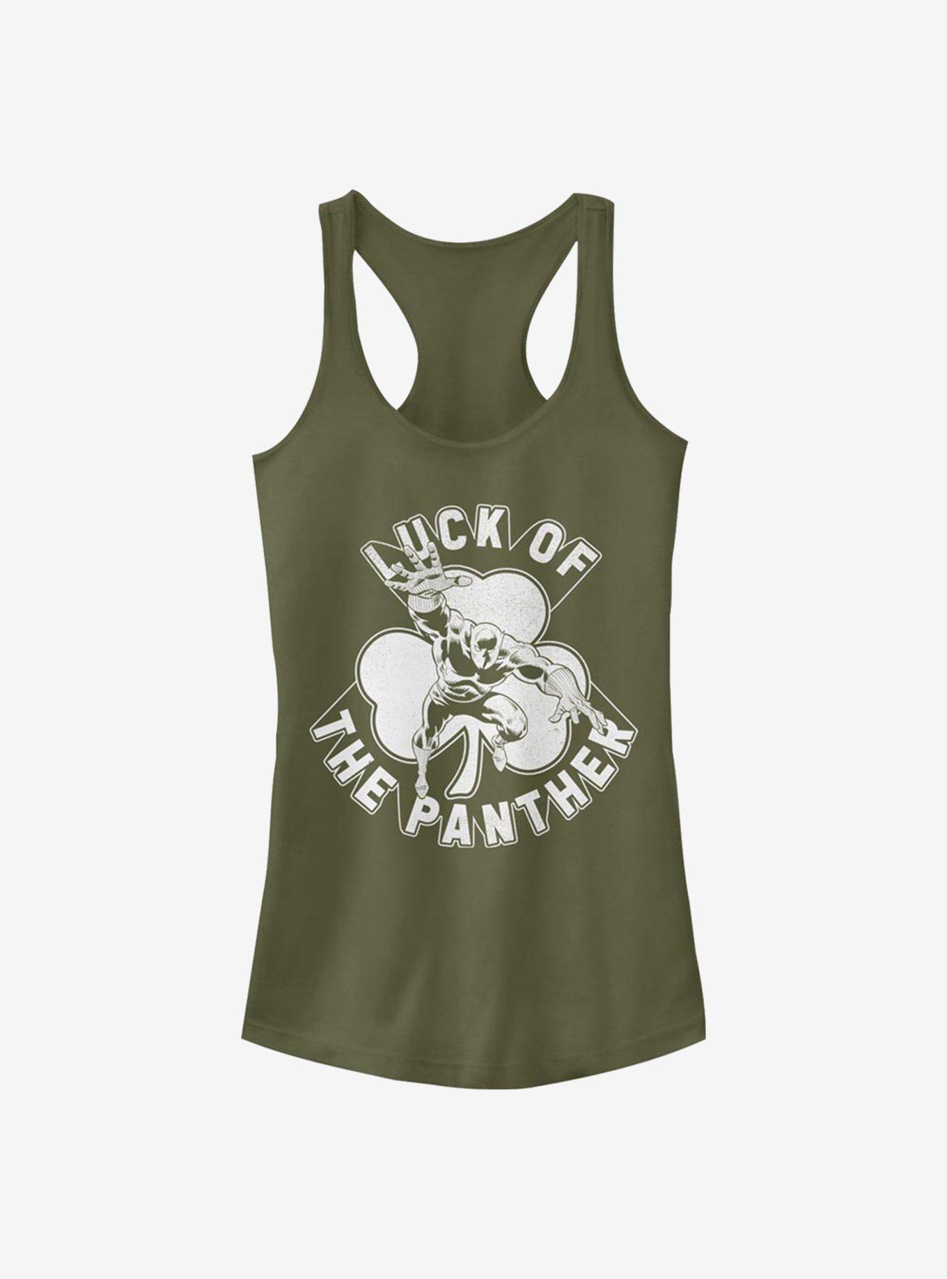 Marvel Black Panther Lucky Black Panther Girls Tank, MIL GRN, hi-res