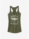 Star Wars The Mandalorian Luckiest In The Galaxy The Child Girls Tank Top, MIL GRN, hi-res