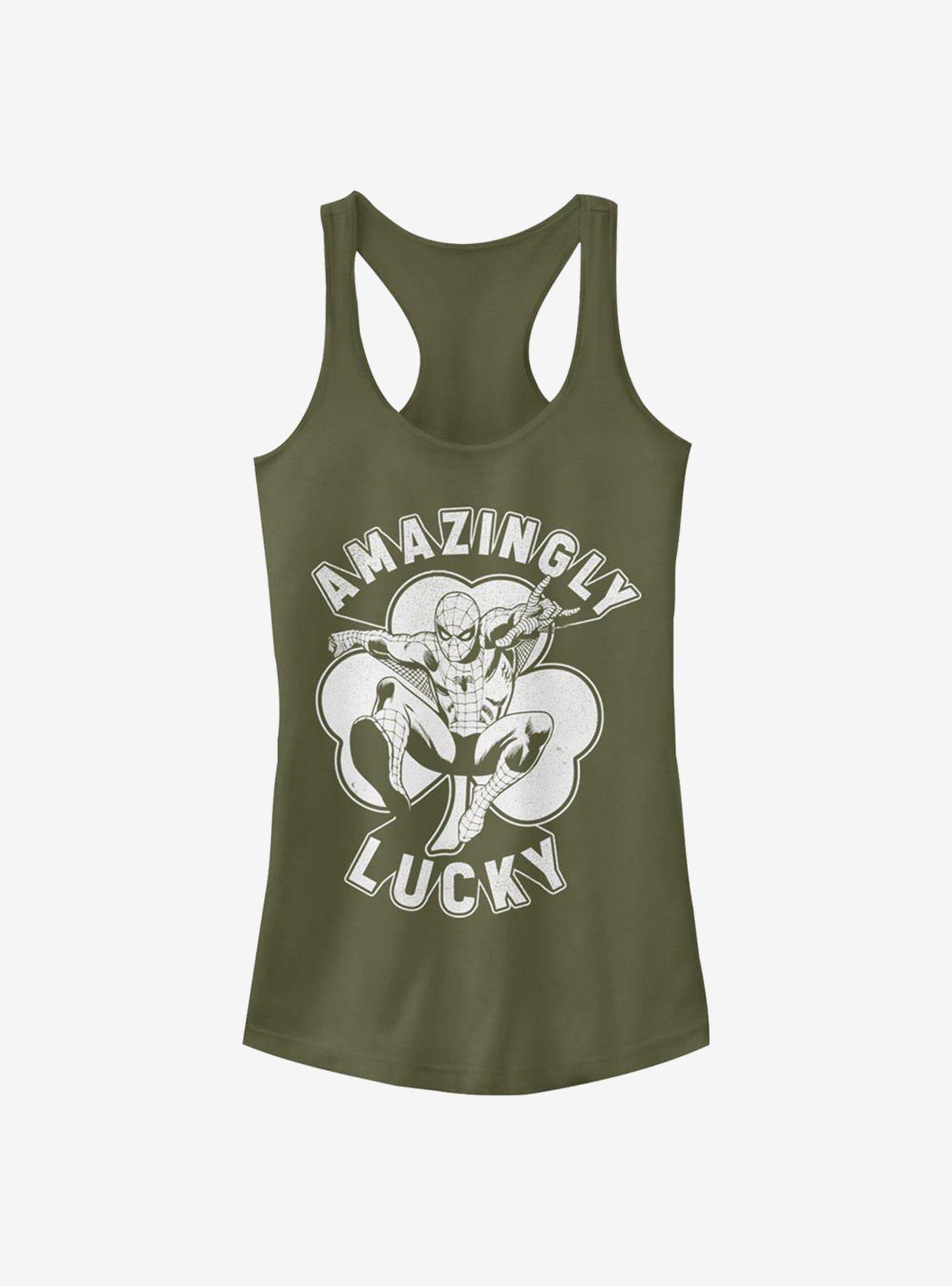 Marvel Spider-Man Lucky Spidey Girls Tank, MIL GRN, hi-res