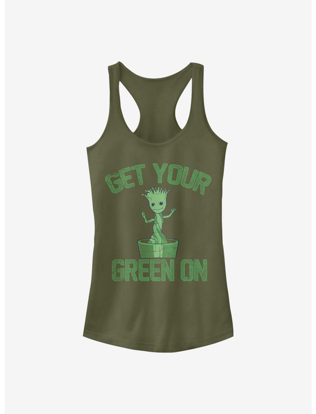 Marvel The Guardians Of The Galaxy Groot Green Girls Tank, MIL GRN, hi-res