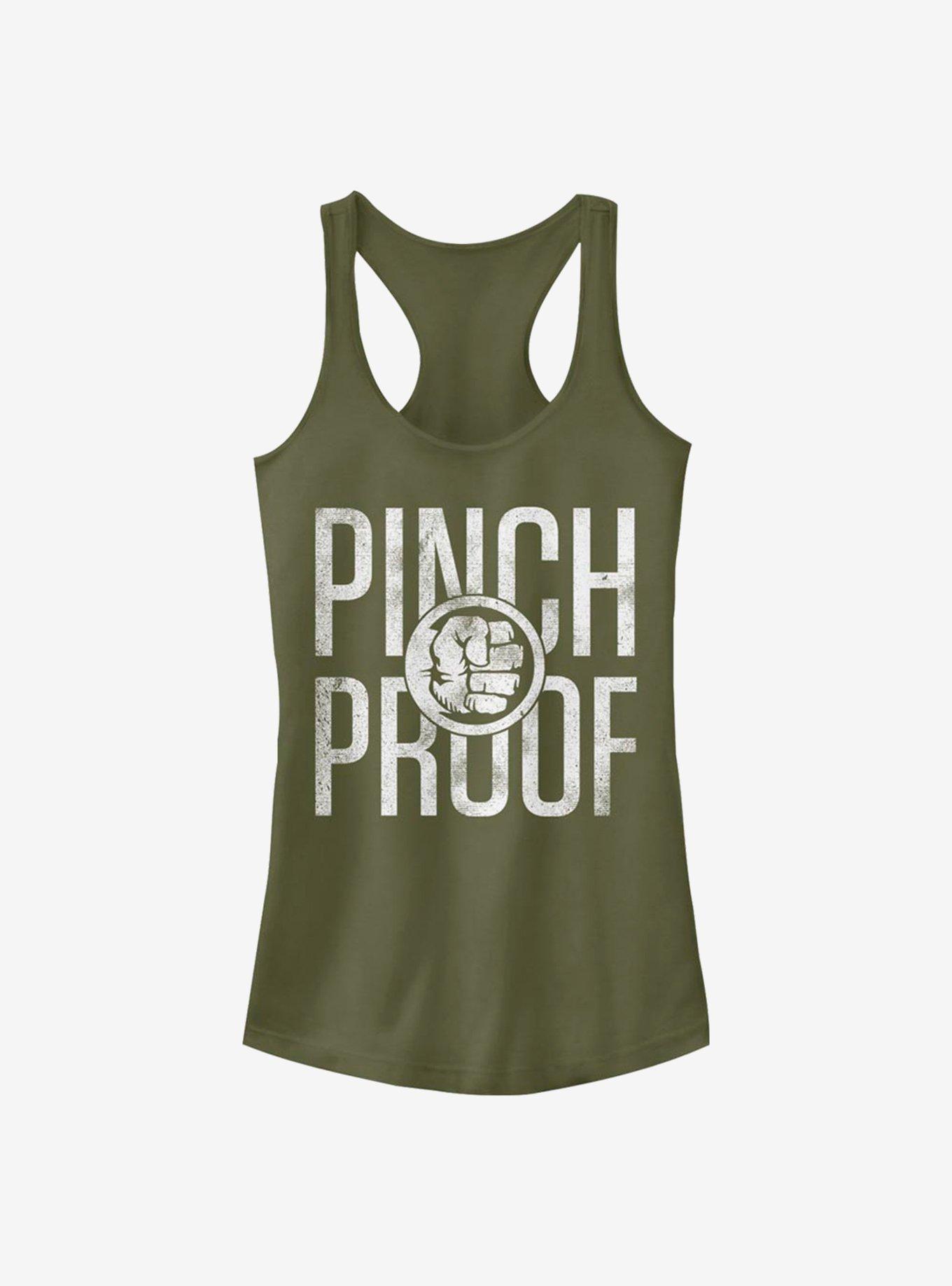 Marvel The Hulk Pinch Proof Girls Tank, MIL GRN, hi-res