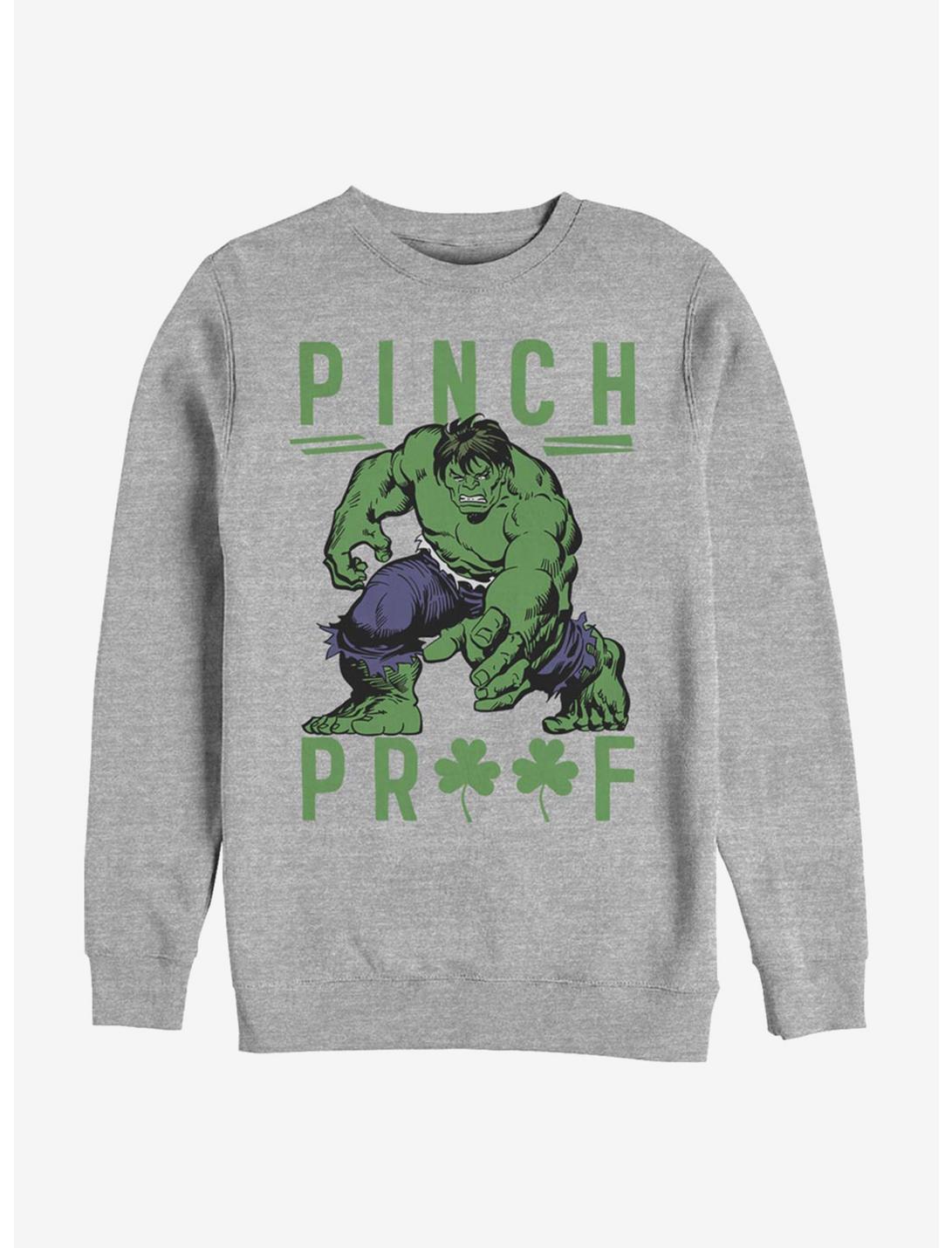 Marvel The Hulk Green Pinch Crew Sweatshirt, ATH HTR, hi-res