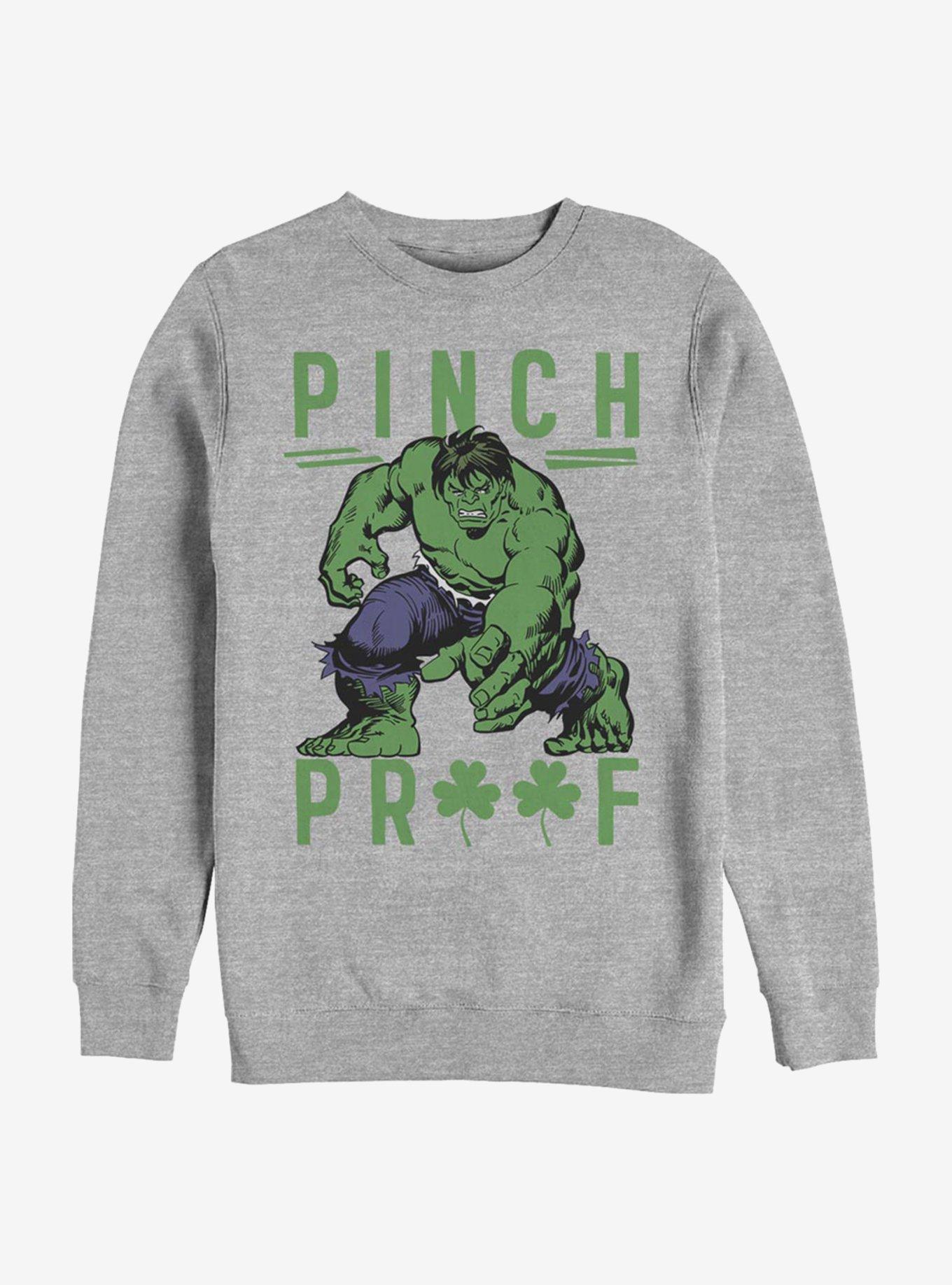 Marvel The Hulk Green Pinch Crew Sweatshirt, ATH HTR, hi-res