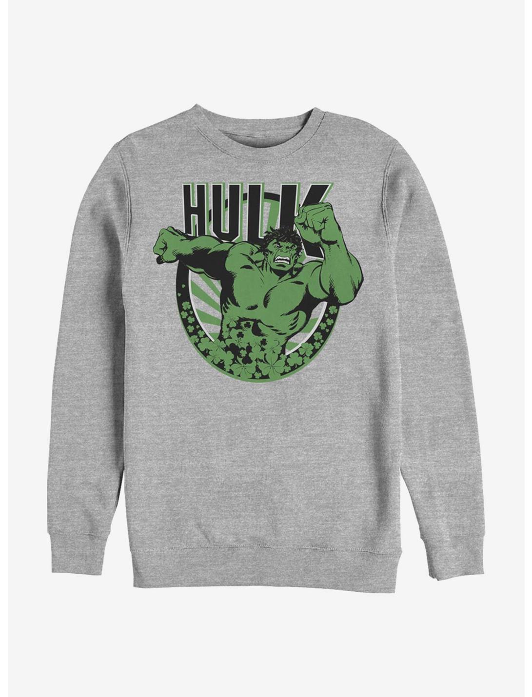 Marvel The Hulk Luck Crew Sweatshirt, ATH HTR, hi-res