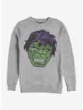 Marvel The Hulk Luck Icons Face Crew Sweatshirt, ATH HTR, hi-res