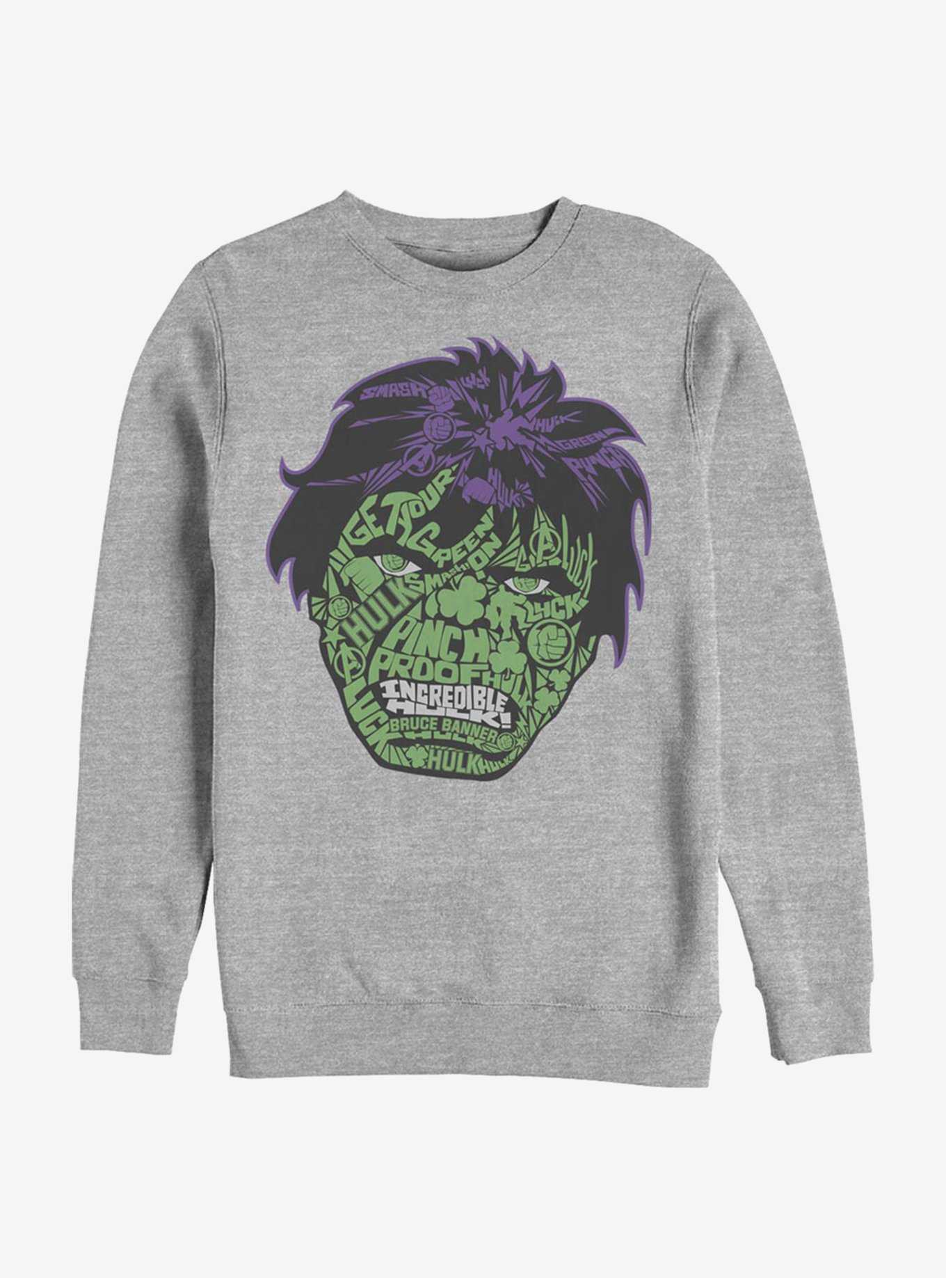 Marvel The Hulk Luck Icons Face Crew Sweatshirt, , hi-res