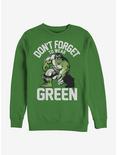 Marvel The Hulk Wear Green Crew Sweatshirt, KELLY, hi-res