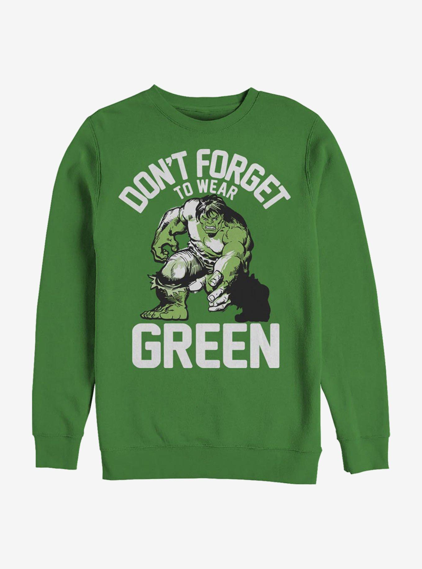 Marvel The Hulk Wear Green Crew Sweatshirt, KELLY, hi-res