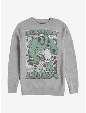 Marvel The Hulk Incredibly Lucky Crew Sweatshirt, ATH HTR, hi-res