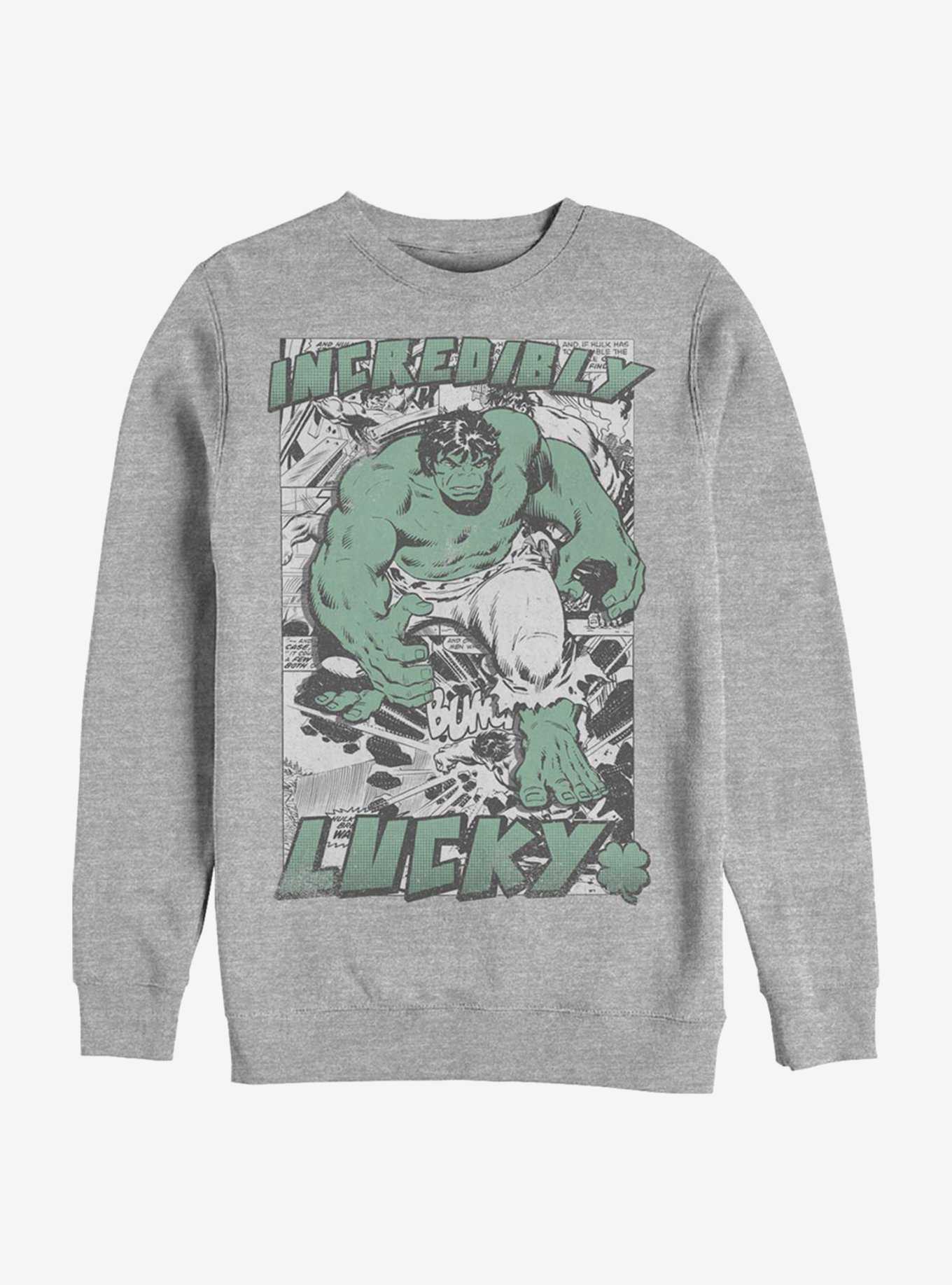 Marvel The Hulk Incredibly Lucky Crew Sweatshirt, , hi-res