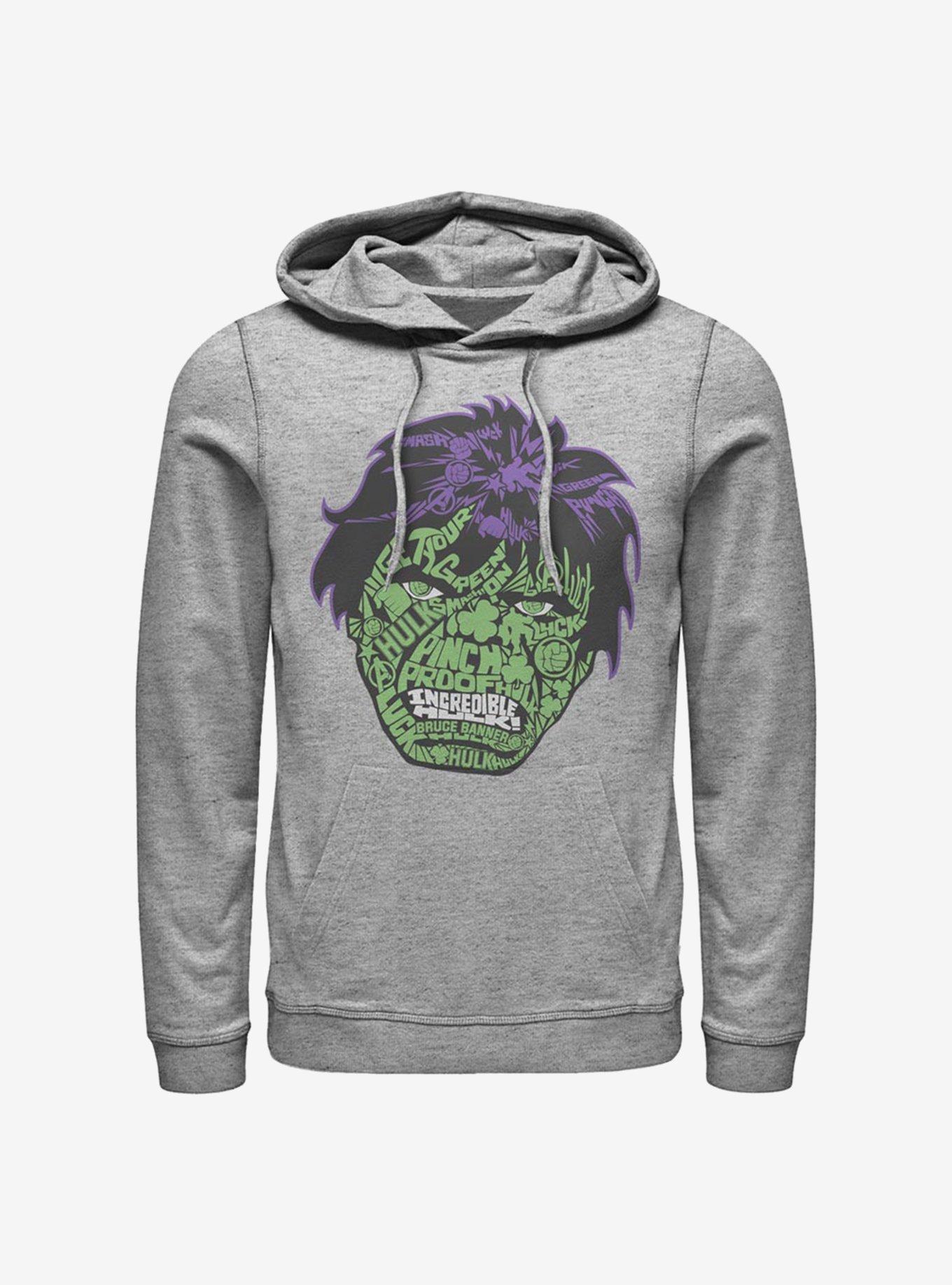 Marvel The Hulk Luck Icons Face Hoodie, ATH HTR, hi-res