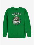 Nintendo Super Mario Lucky Luigi Crew Sweatshirt, KELLY, hi-res