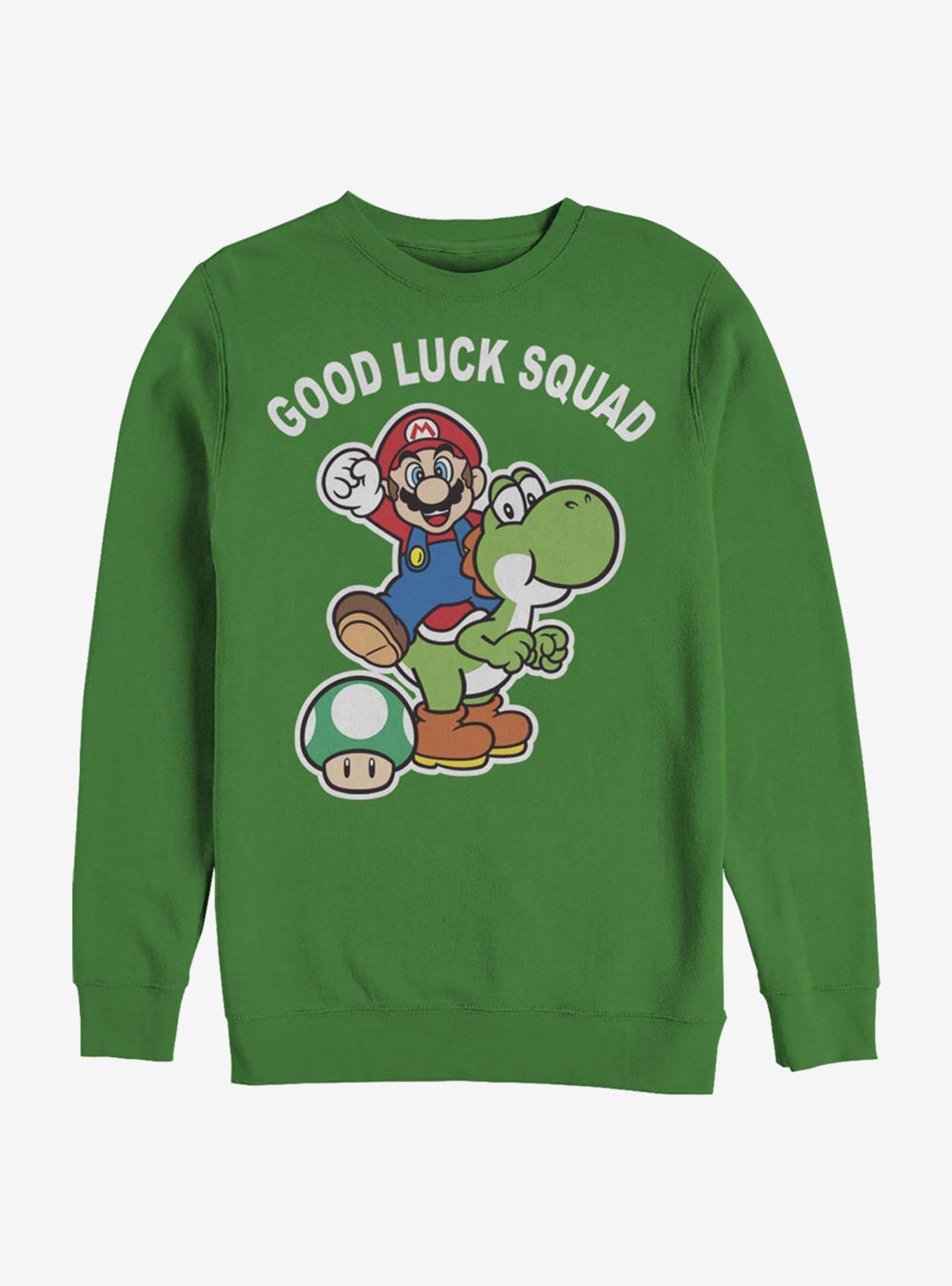 Nintendo Super Mario Good Luck Squad Sweatshirt, KELLY, hi-res
